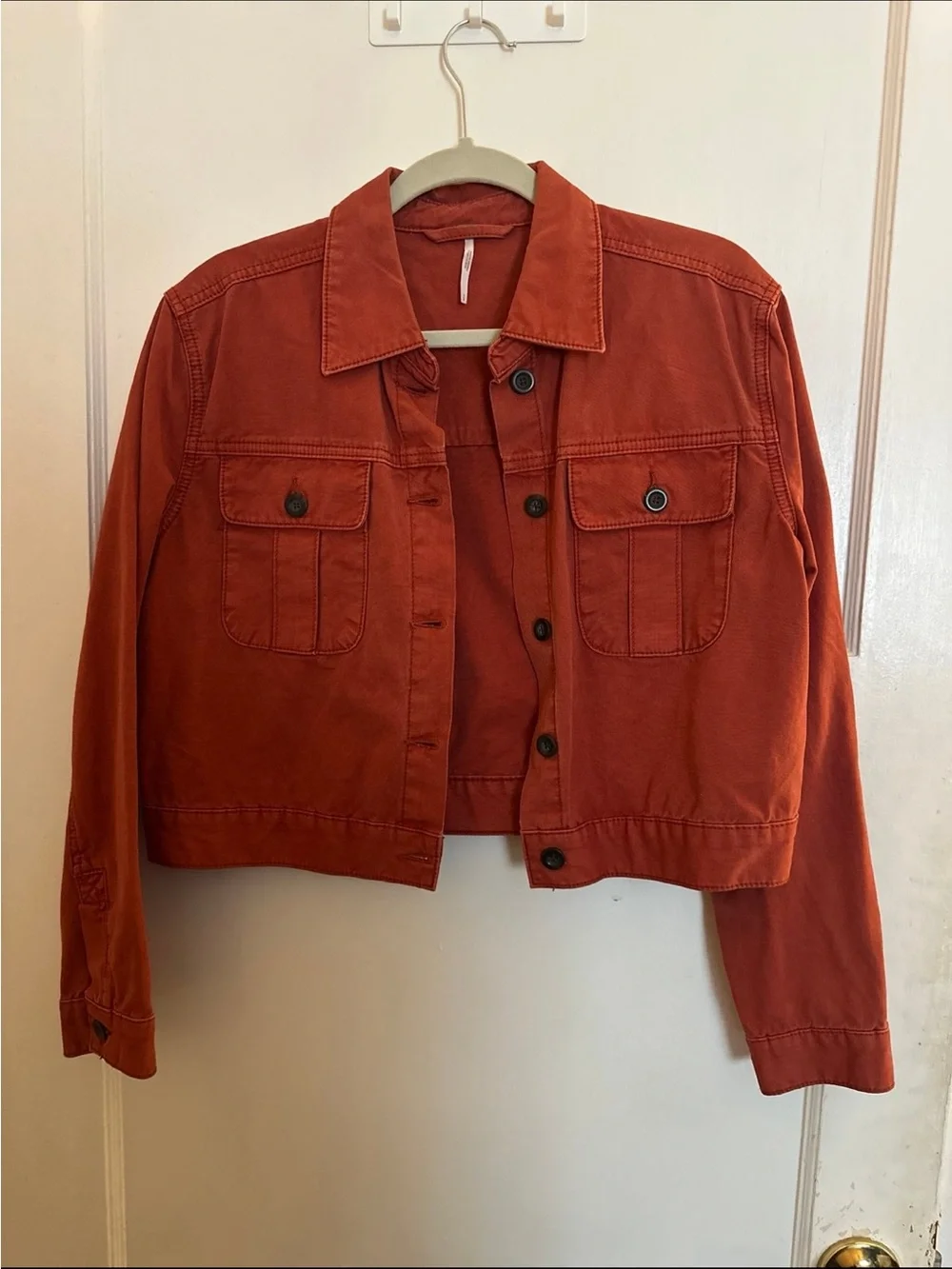 Free People Rust Orange Jean Jacket - Picture 2 of 4
